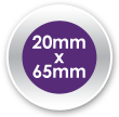 20mm x 65mm