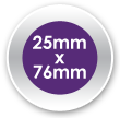 25mm x 76mm