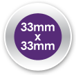 33mm x 33mm