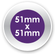 51mm x 51mm